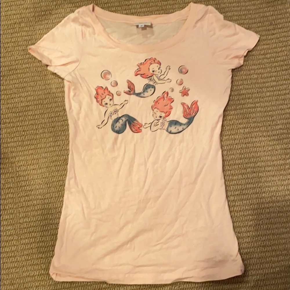 Mischief made little mermaid apricot tshirt peach
